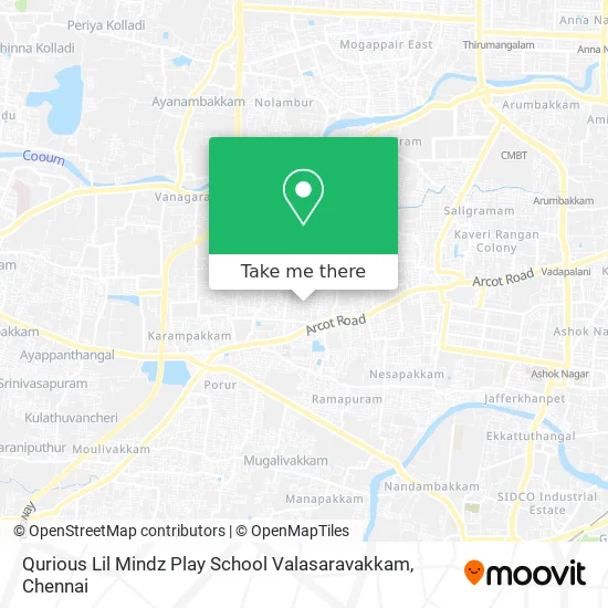 Qurious Lil Mindz Play School Valasaravakkam map