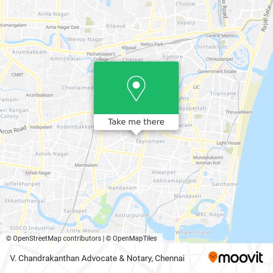 V. Chandrakanthan Advocate & Notary map