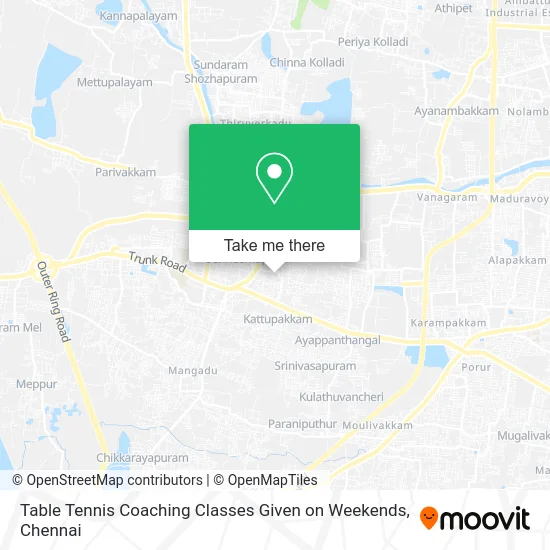 Table Tennis Coaching Classes Given on Weekends map