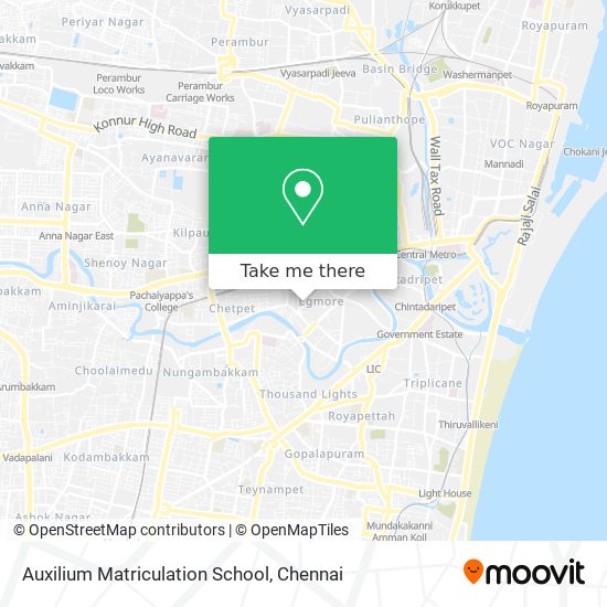 Auxilium Matriculation School map