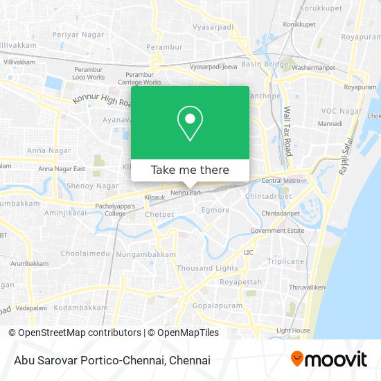 Abu Sarovar Portico-Chennai map