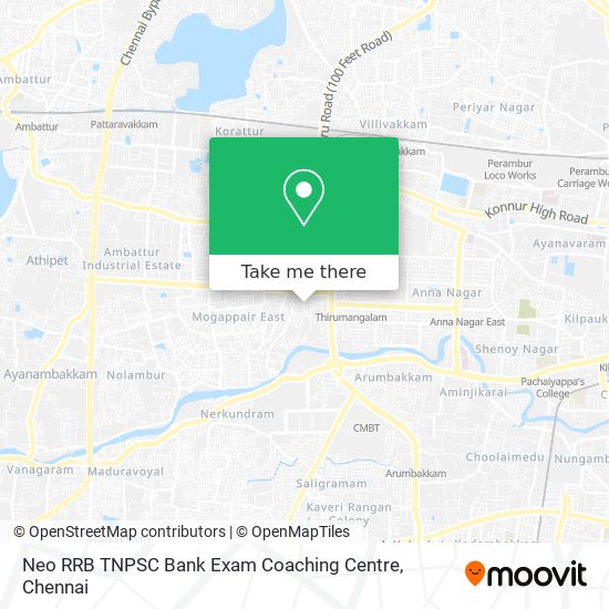 Neo RRB TNPSC Bank Exam Coaching Centre map