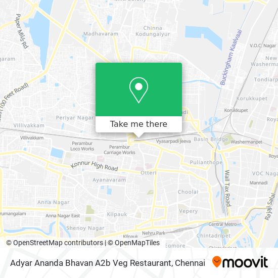 Adyar Ananda Bhavan A2b Veg Restaurant map