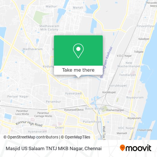 Masjid US Salaam TNTJ MKB Nagar map