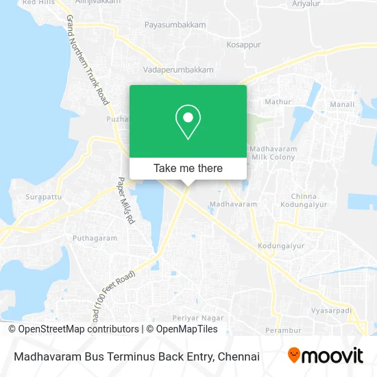 Madhavaram Bus Terminus Back Entry map