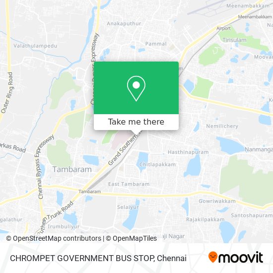 CHROMPET GOVERNMENT BUS STOP map
