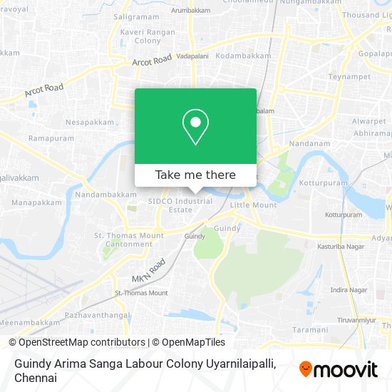 Guindy Arima Sanga Labour Colony Uyarnilaipalli map