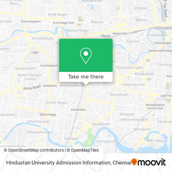 Hindustan University Admission Information map