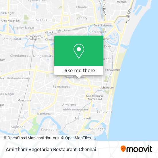 Amirtham Vegetarian Restaurant map