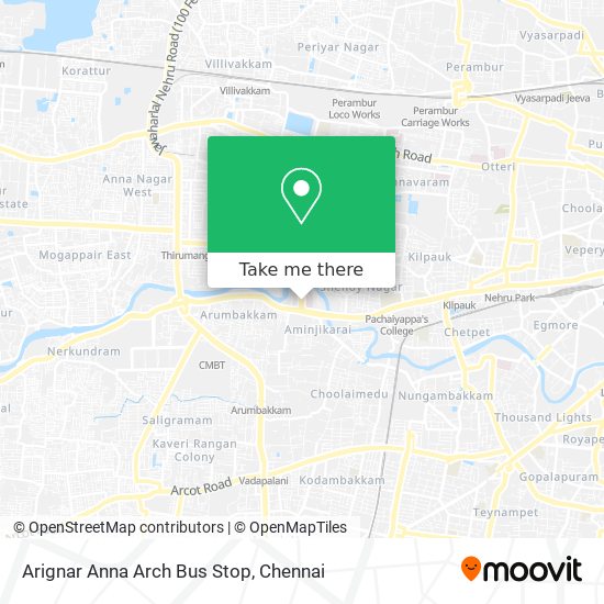 Arignar Anna Arch Bus Stop map