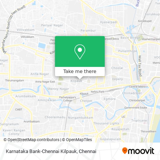 Karnataka Bank-Chennai Kilpauk map