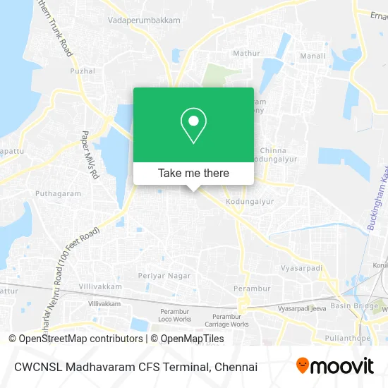 CWCNSL Madhavaram CFS Terminal map