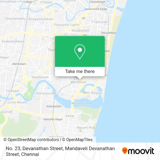 No. 23, Devanathan Street, Mandaveli Devanathan Street map