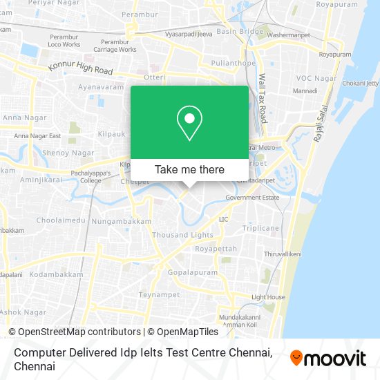 Computer Delivered Idp Ielts Test Centre Chennai map