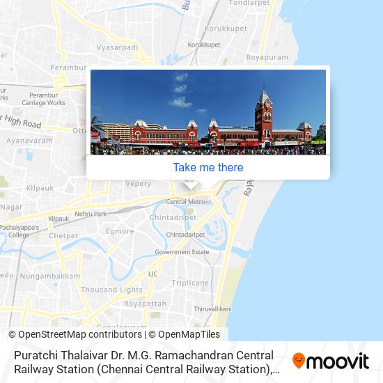 Puratchi Thalaivar Dr. M.G. Ramachandran Central Railway Station (Chennai Central Railway Station) map