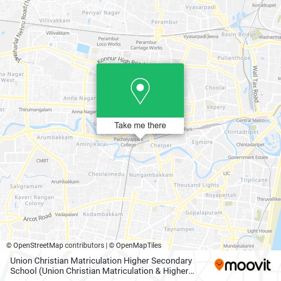 Union Christian Matriculation Higher Secondary School map