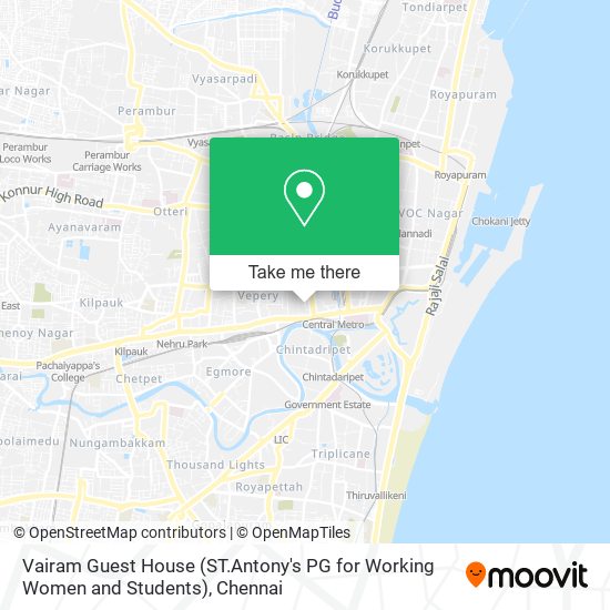 Vairam Guest House (ST.Antony's PG for Working Women and Students) map