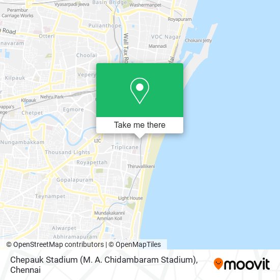 Chepauk Stadium (M. A. Chidambaram Stadium) map