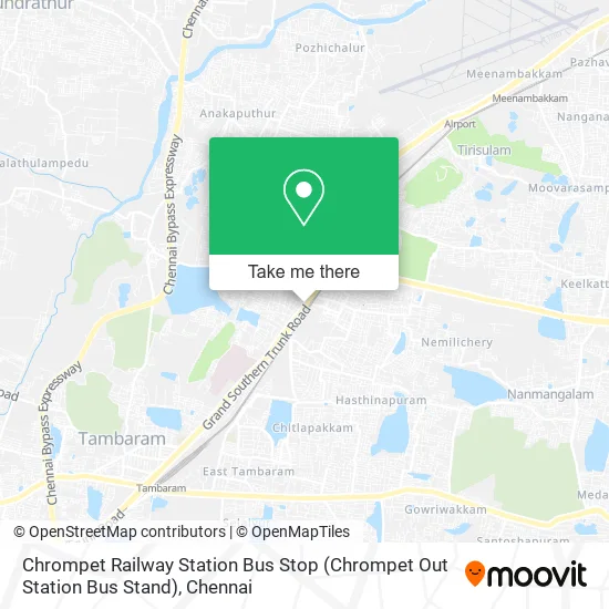 Chrompet Railway Station Bus Stop (Chrompet Out Station Bus Stand) map