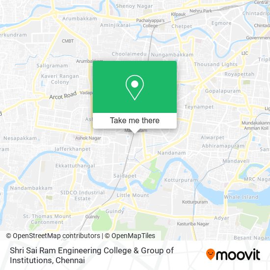 Shri Sai Ram Engineering College & Group of Institutions map