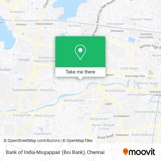 Bank of India-Mogappair (Boi Bank) map