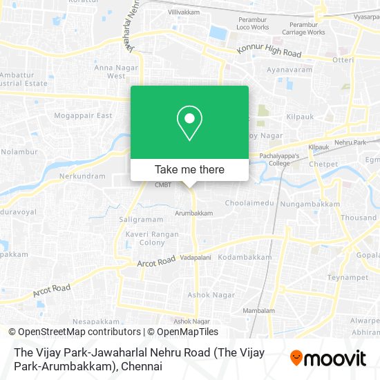 The Vijay Park-Jawaharlal Nehru Road (The Vijay Park-Arumbakkam) map