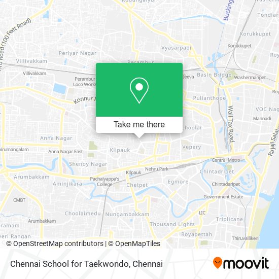 Chennai School for Taekwondo map