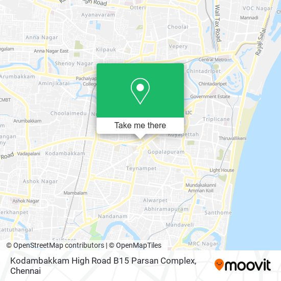 Kodambakkam High Road B15 Parsan Complex map