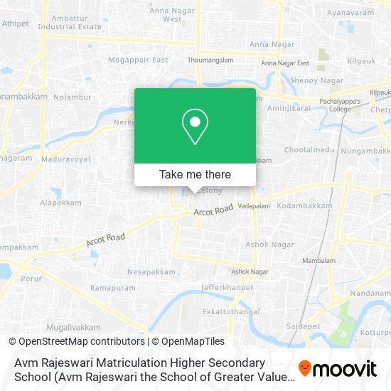 Avm Rajeswari Matriculation Higher Secondary School (Avm Rajeswari the School of Greater Value) map