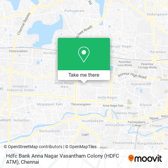 Hdfc Bank Anna Nagar Vasantham Colony (HDFC ATM) map
