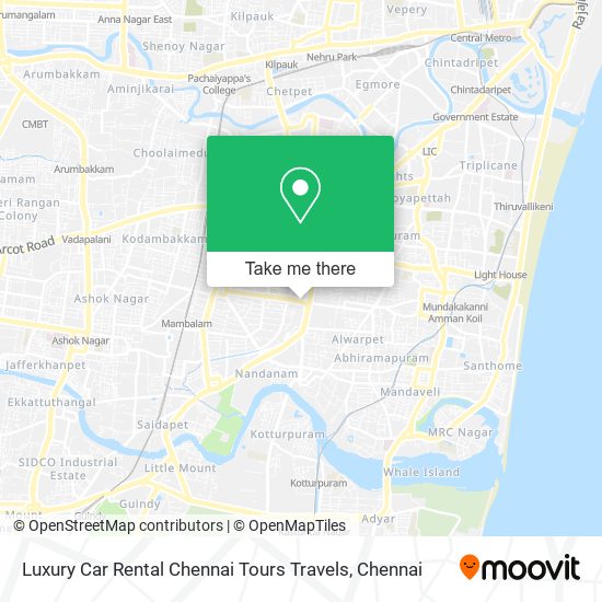 Luxury Car Rental Chennai Tours Travels map