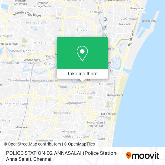 POLICE STATION-D2 ANNASALAI (Police Station-Anna Salai) map