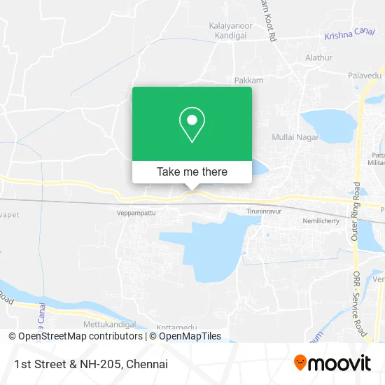 1st Street & NH-205 map