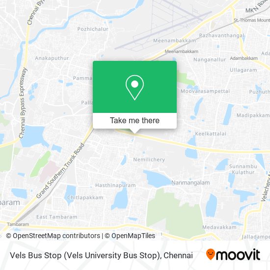 Vels Bus Stop map