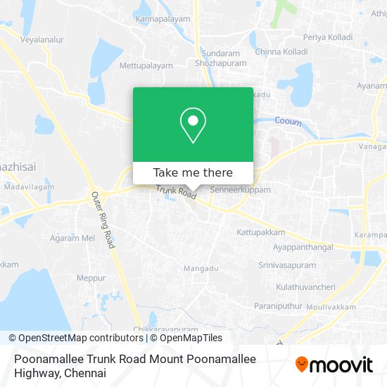 Poonamallee Trunk Road Mount Poonamallee Highway map