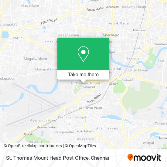 St. Thomas Mount Head Post Office map
