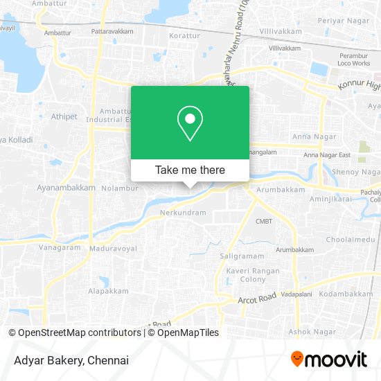 Adyar Bakery map