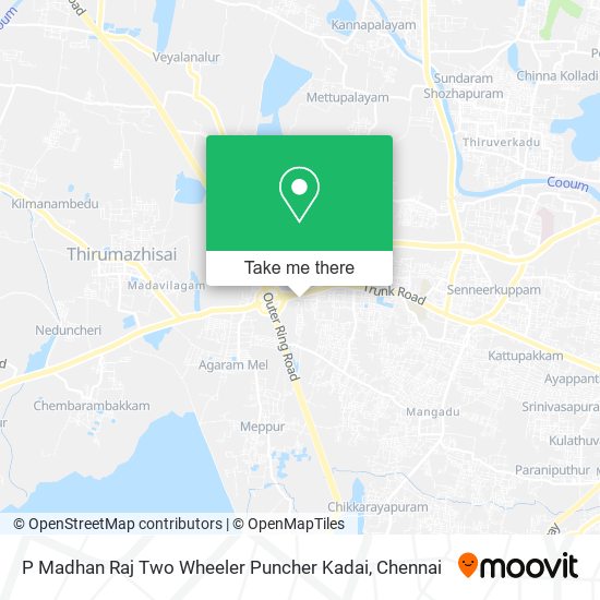 P Madhan Raj Two Wheeler Puncher Kadai map