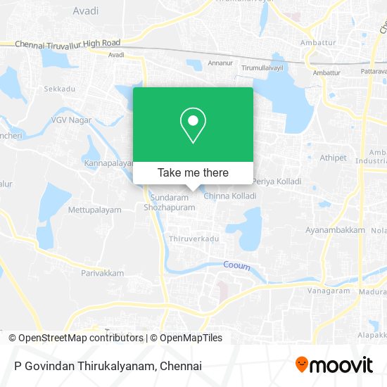 P Govindan Thirukalyanam map