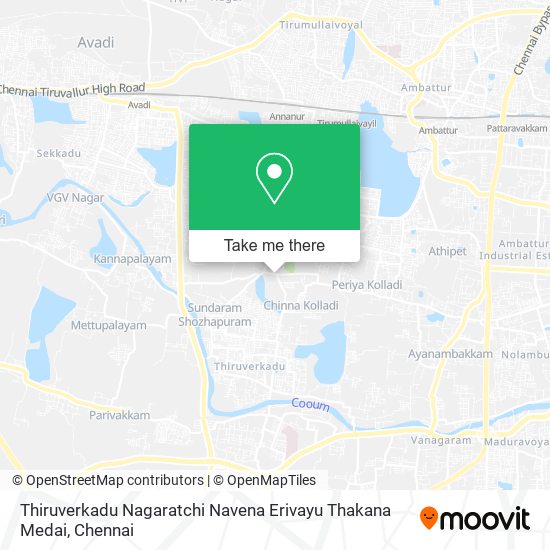 Thiruverkadu Nagaratchi Navena Erivayu Thakana Medai map