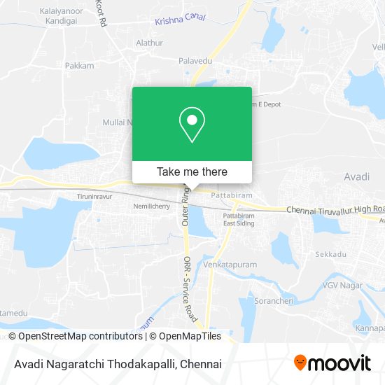 Avadi Nagaratchi Thodakapalli map