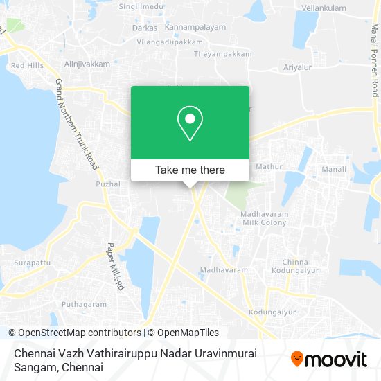 Chennai Vazh Vathirairuppu Nadar Uravinmurai Sangam map