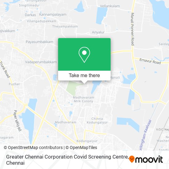 Greater Chennai Corporation Covid Screening Centre map