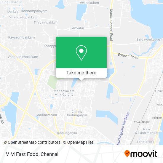 V M Fast Food map