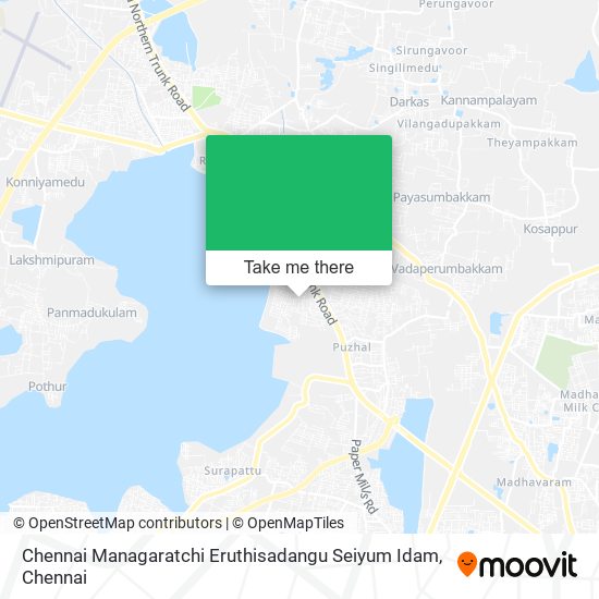 Chennai Managaratchi Eruthisadangu Seiyum Idam map