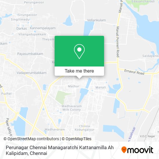 Perunagar Chennai Managaratchi Kattanamilla Ah Kalipidam map