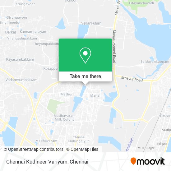 Chennai Kudineer Variyam map