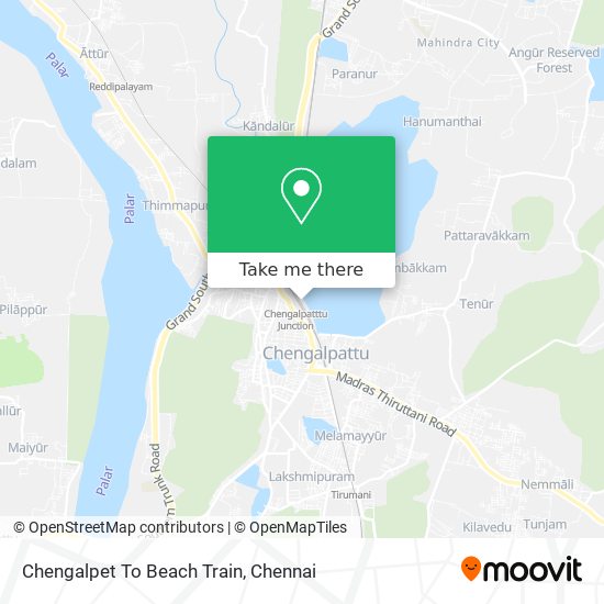 Chengalpet To Beach Train map