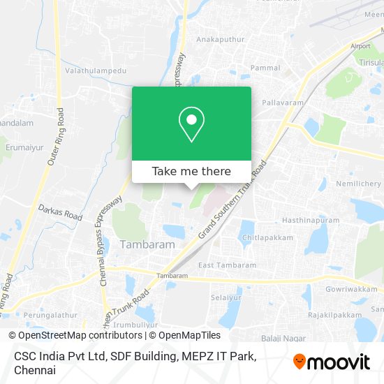 CSC India Pvt Ltd, SDF Building, MEPZ IT Park map