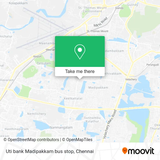 Uti bank Madipakkam bus stop map
